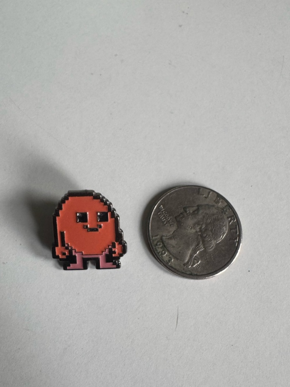 Pixel Red orange Ghost Enamel Pin